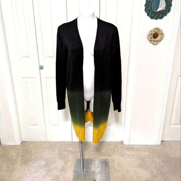 CHICO'S Rayon Spun Dip Dyed Open Front Cardigan/Duster - Picture 3 of 13